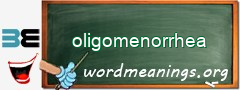 WordMeaning blackboard for oligomenorrhea